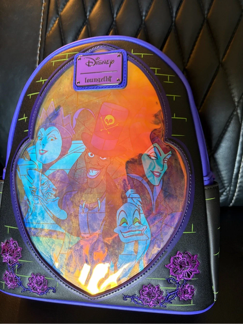Loungefly Disney Villains Lenticular Mini Backpack Glow Maleficent Evil Queen